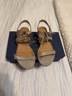Pour la Victoire gold snake sandals